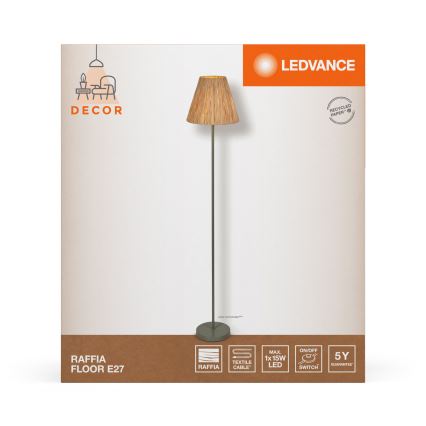 Ledvance - Candeeiro de chão DECOR RAFFIA 1xE27/15W/230V bastão de ráfia