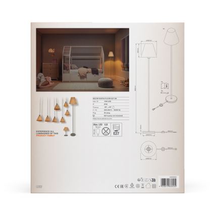 Ledvance - Candeeiro de chão DECOR RAFFIA 1xE27/15W/230V bastão de ráfia