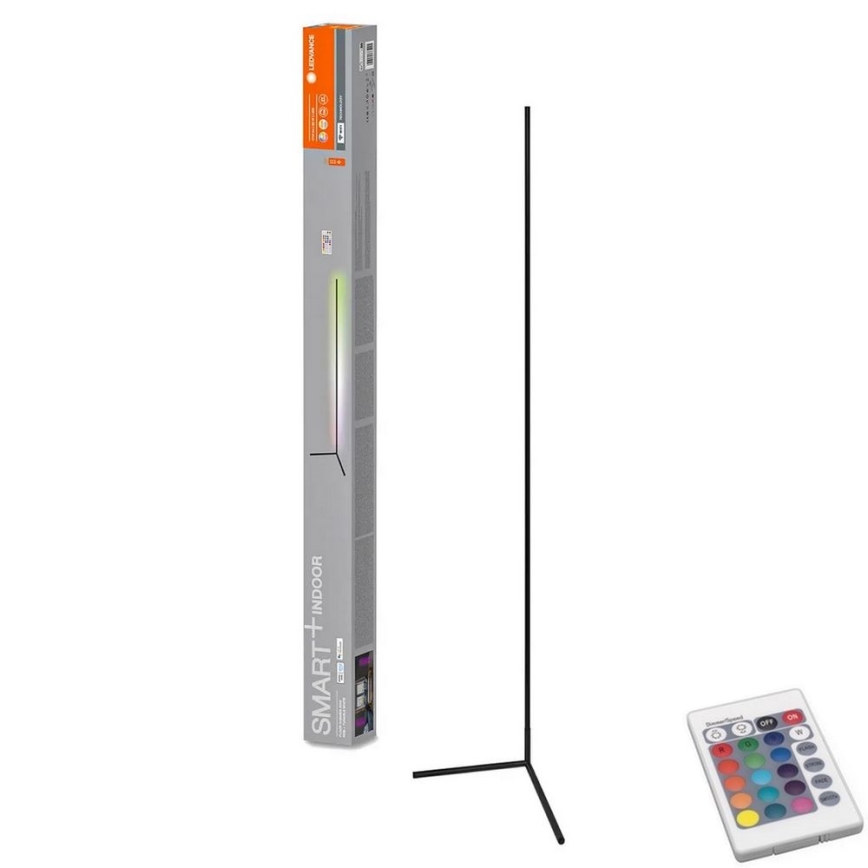 Ledvance - Candeeiro de chão LED RGBW com regulação SMART+ FLOOR LED/20W/230V 2700-6500K Wi-Fi preto + controlo remoto