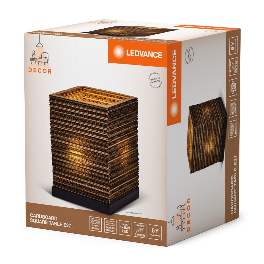 Ledvance - Candeeiro de mesa DECOR CARDBOARD 1xE27/15W/230V 20x20 cm