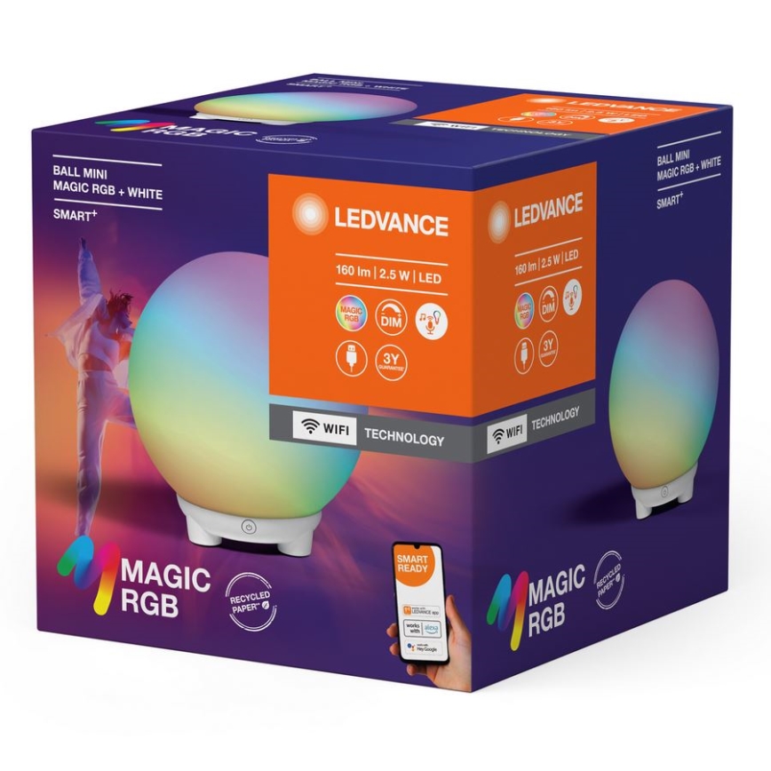 Ledvance - Candeeiro de mesa LED RGBW regulável SMART+ MAGIC LED/2,5W/5V 2200-6500K Wi-Fi