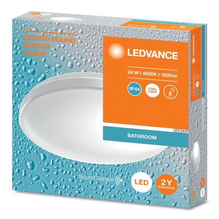 Ledvance - Candeeiro de tecto LED para casa de banho com sensor de crepúsculo CEILING ROUND LED/24W/230V IP44