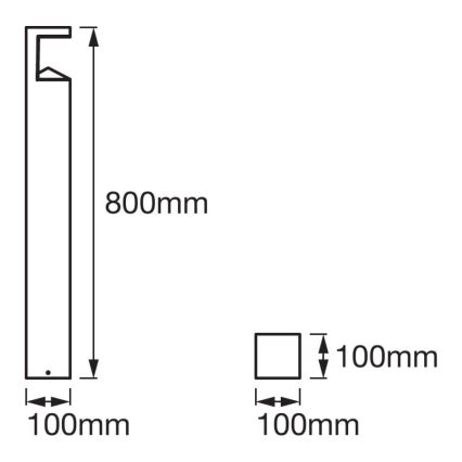 Ledvance - Candeeiro exterior LED PYRAMID 1xLED/9W/230V IP44 80 cm