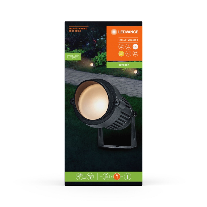 Ledvance - Candeeiro exterior LED ENDURA HYBRID SPOT SPIKE LED/1W/12V IP44