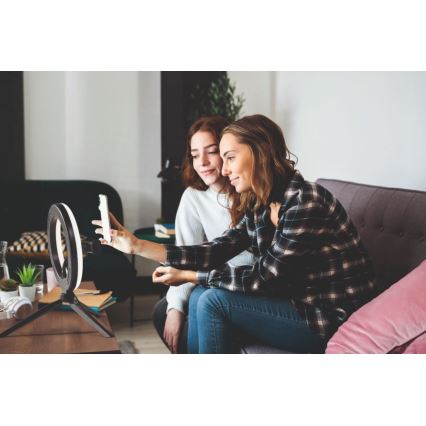 Ledvance - Candeeiro de mesa LED com regulação e suporte para vlogs LED/5,5W/USB 3000/4000/6500K