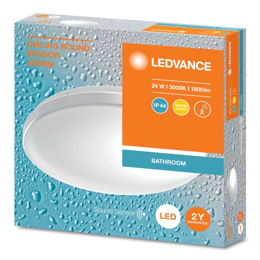 Ledvance - Luminária de teto LED para casa de banho com sensor de crepúsculo CEILING ROUND LED/24W/230V IP44