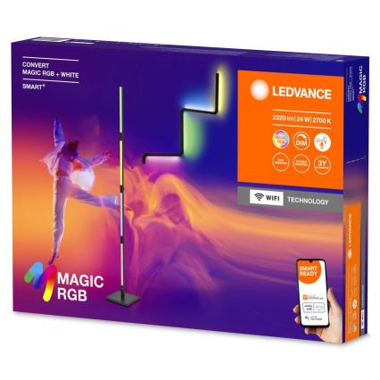 Ledvance- Candeeiro LED RGBW de chão com regulação 2em1 SMART+ MAGIC LED/24W/230V Wi-Fi