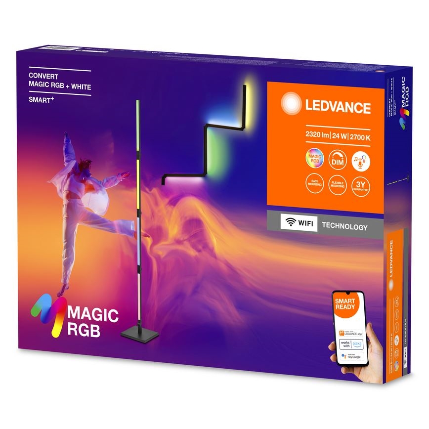 Ledvance- Candeeiro LED RGBW de chão com regulação 2em1 SMART+ MAGIC LED/24W/230V Wi-Fi