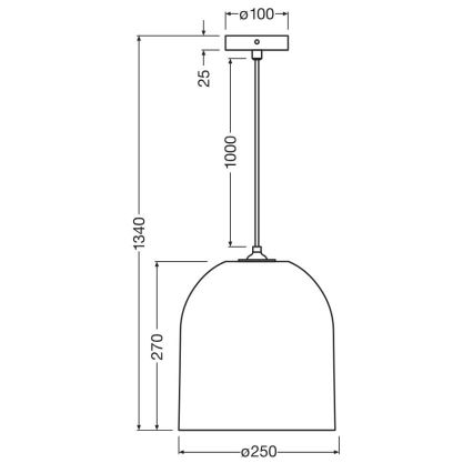 Ledvance - Candeeiro suspenso DECOR CARDBOARD 1xE27/15W/230V diâmetro 25 cm