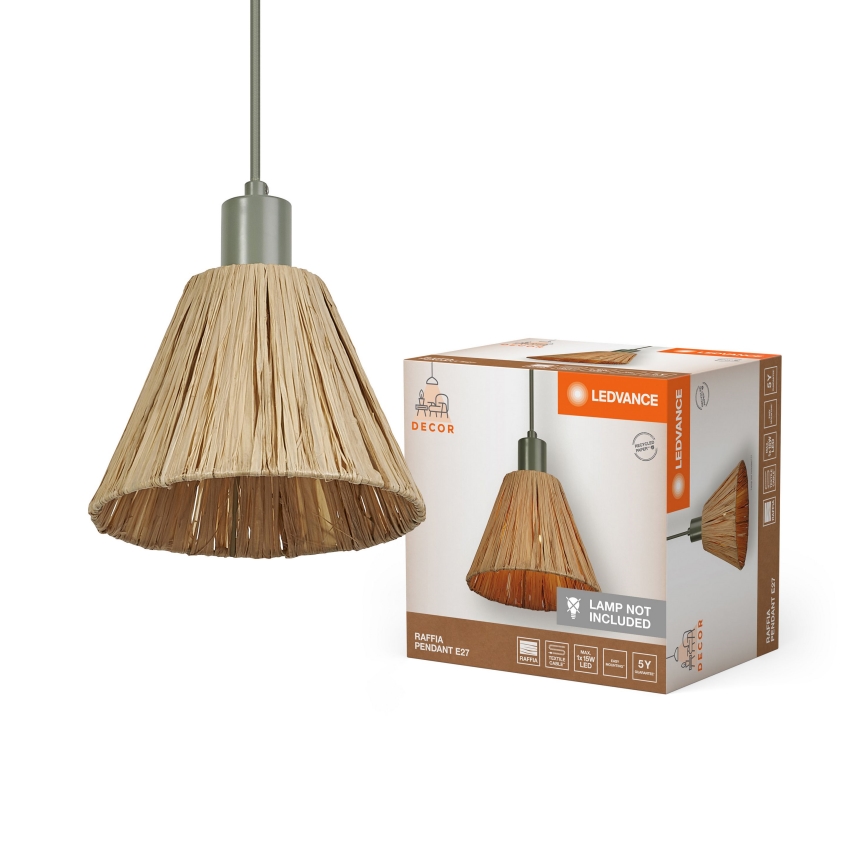 Ledvance - Candeeiro suspenso DECOR RAFFIA 1xE27/15W/230V