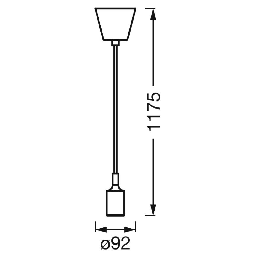 Ledvance - Candelabro suspenso PENDULUM BELL 1xE27/15W/230V preto