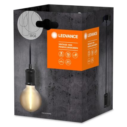 Ledvance - Candelabro suspenso PENDULUM ROBBIN 1xE27/15W/230V preto