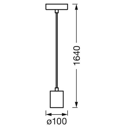 Ledvance - Candelabro suspenso PENDULUM ROUND 1xE27/15W/230V preto