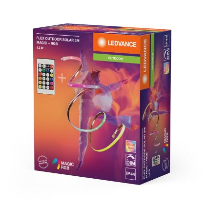 Ledvance - Fita solar LED RGB dimerizável FLEX MAGIC 3 m LED/1,2W/3,7V 2000 mAh IP44 + controlo remoto