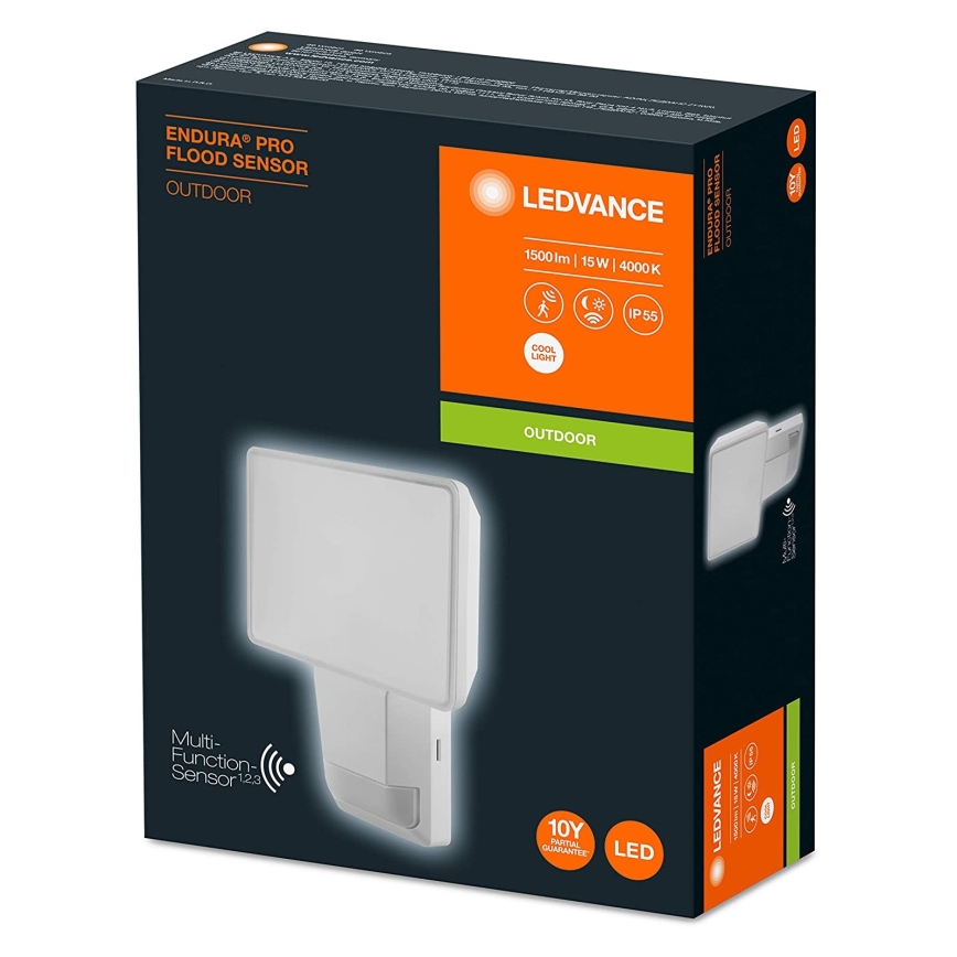 Ledvance - Holofote de parede exterior LED com sensor FLOOD LED/15W/230V IP55