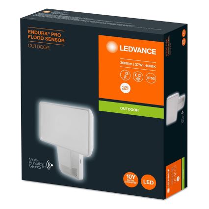 Ledvance - Holofote de parede exterior LED com sensor FLOOD LED/27W/230V IP55