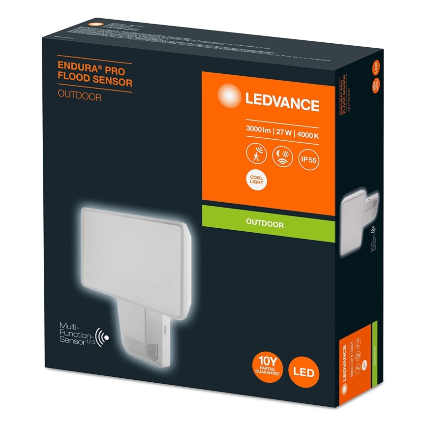 Ledvance - Holofote de parede exterior LED com sensor FLOOD LED/27W/230V IP55