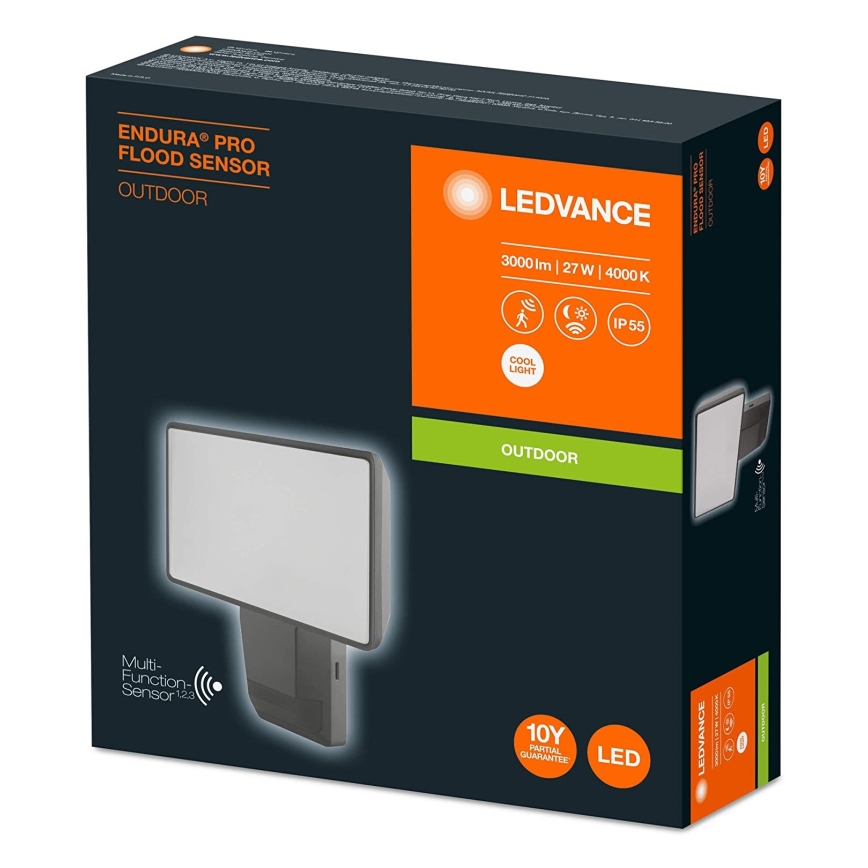 Ledvance - Holofote de parede exterior LED com sensor  FLOOD LED/27W/230V IP55