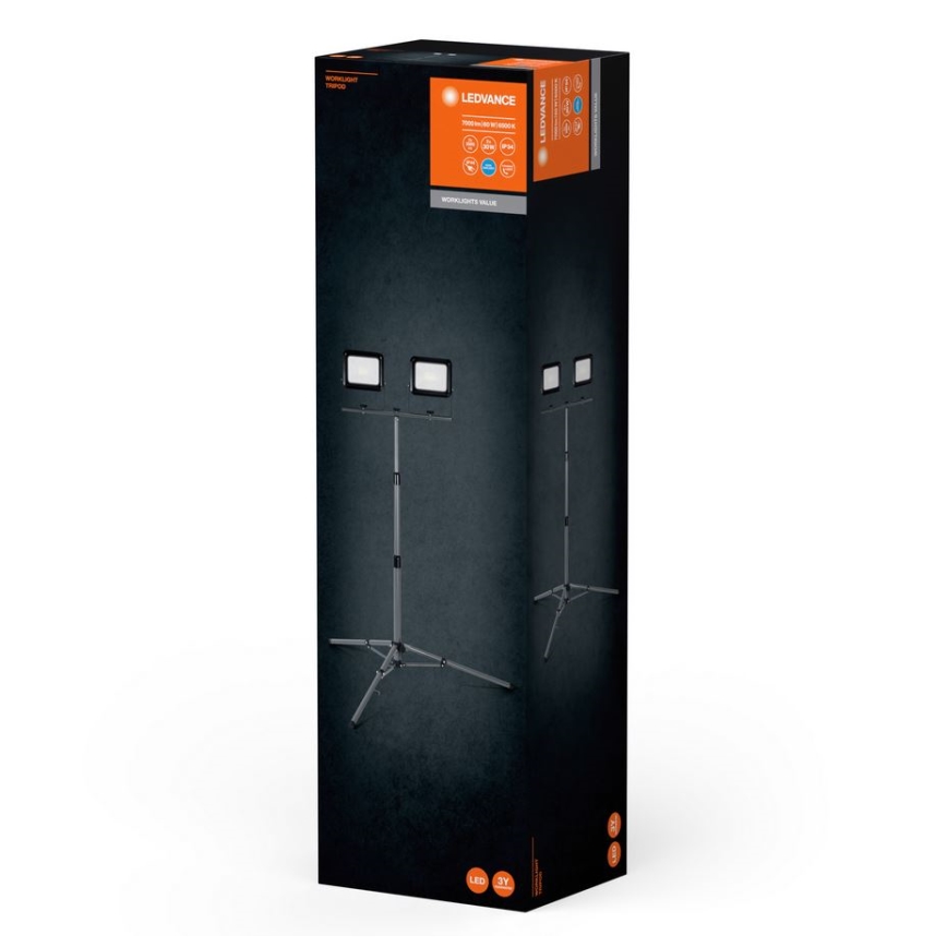 Ledvance - Holofote exterior LED com um suporte WORKLIGHT TRIPOD 2xLED/30W/230V 6500K IP65