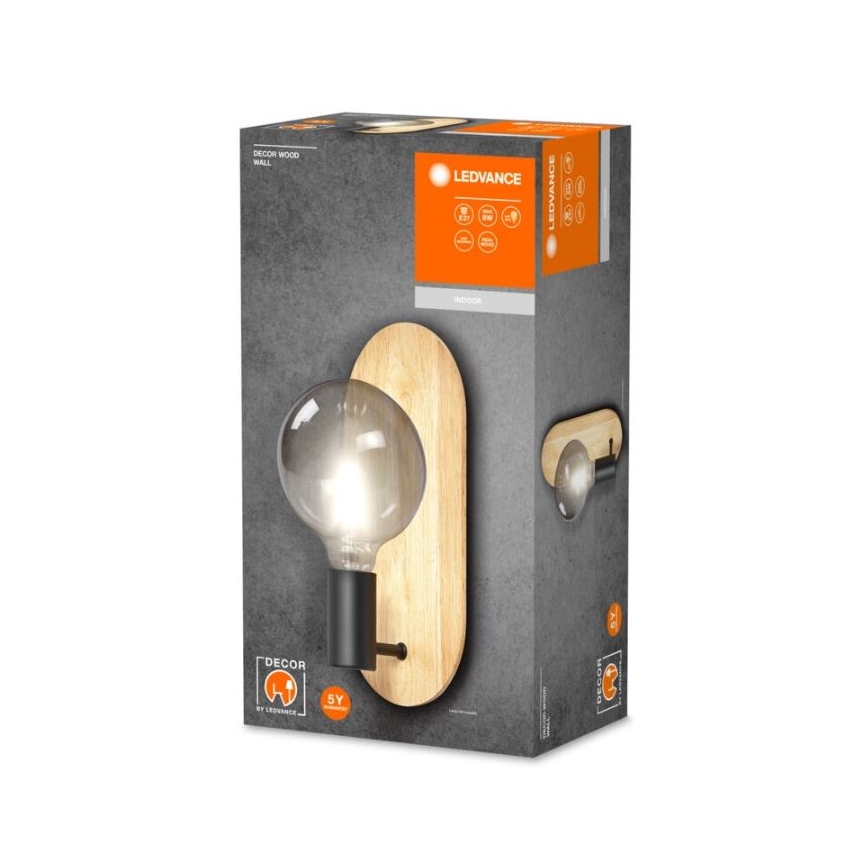 Ledvance - Iluminação de parede DECOR WOOD 1xE27/8W/230V