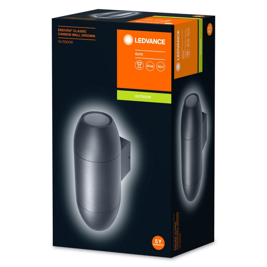 Ledvance - Iluminação de parede exterior CANNON 2xGU10/35W/230V IP44