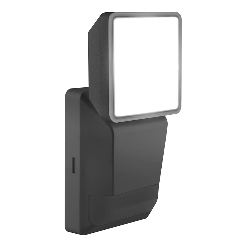 Ledvance - Iluminação de parede exterior LED com sensor  SPOT LED/8W/230V IP55 preta