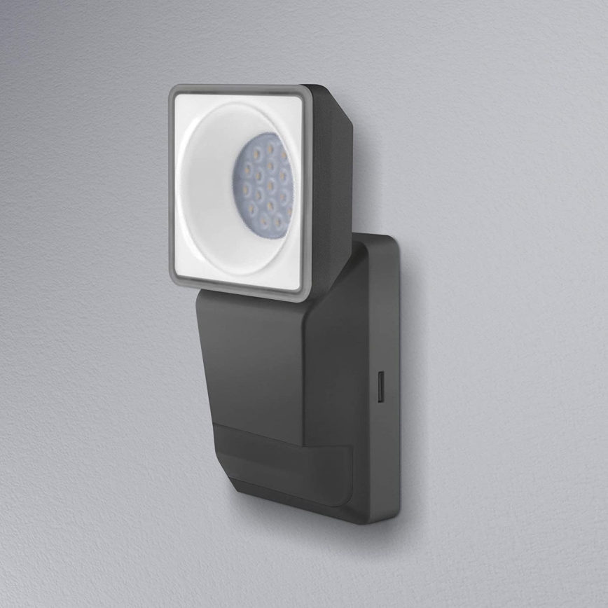 Ledvance - Iluminação de parede exterior LED com sensor  SPOT LED/8W/230V IP55 preta