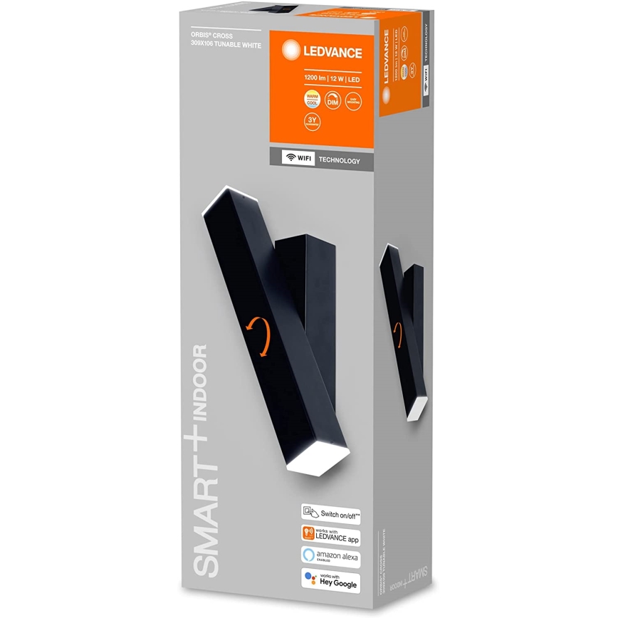 Ledvance - Iluminação de parede LED com regulação SMART+ CROSS 2xLED/6W/230V 3000-6500K Wi-Fi