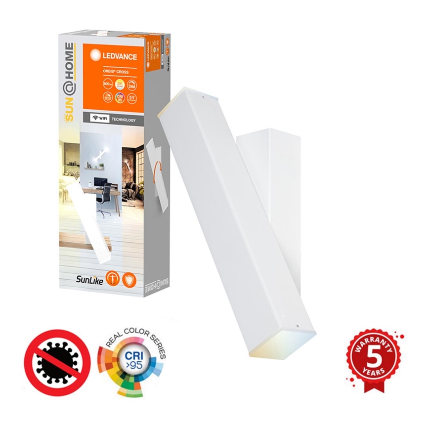 Ledvance - Iluminação de parede LED com regulação SUN@HOME CROSS 2xLED/6W/230V Wi-Fi