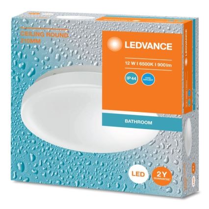 Ledvance - Iluminação de teto de casa de banho LED CEILING ROUND LED/12W/230V 6500K IP44