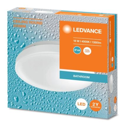Ledvance - Iluminação de teto de casa de banho LED CEILING ROUND LED/18W/230V 4000K IP44