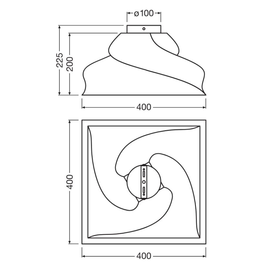 Ledvance - Iluminação de teto DECOR CARDBOARD 1xE27/15W/230V 40x40 cm