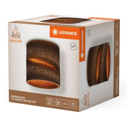 Ledvance - Iluminação de teto DECOR CARDBOARD 1xE27/15W/230V diâmetro 25 cm