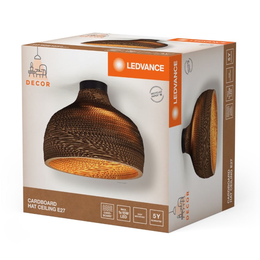 Ledvance - Iluminação de teto DECOR CARDBOARD 1xE27/15W/230V diâmetro 36 cm