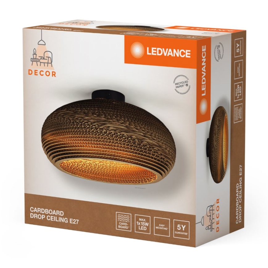 Ledvance - Iluminação de teto DECOR CARDBOARD 1xE27/15W/230V diâmetro 40 cm