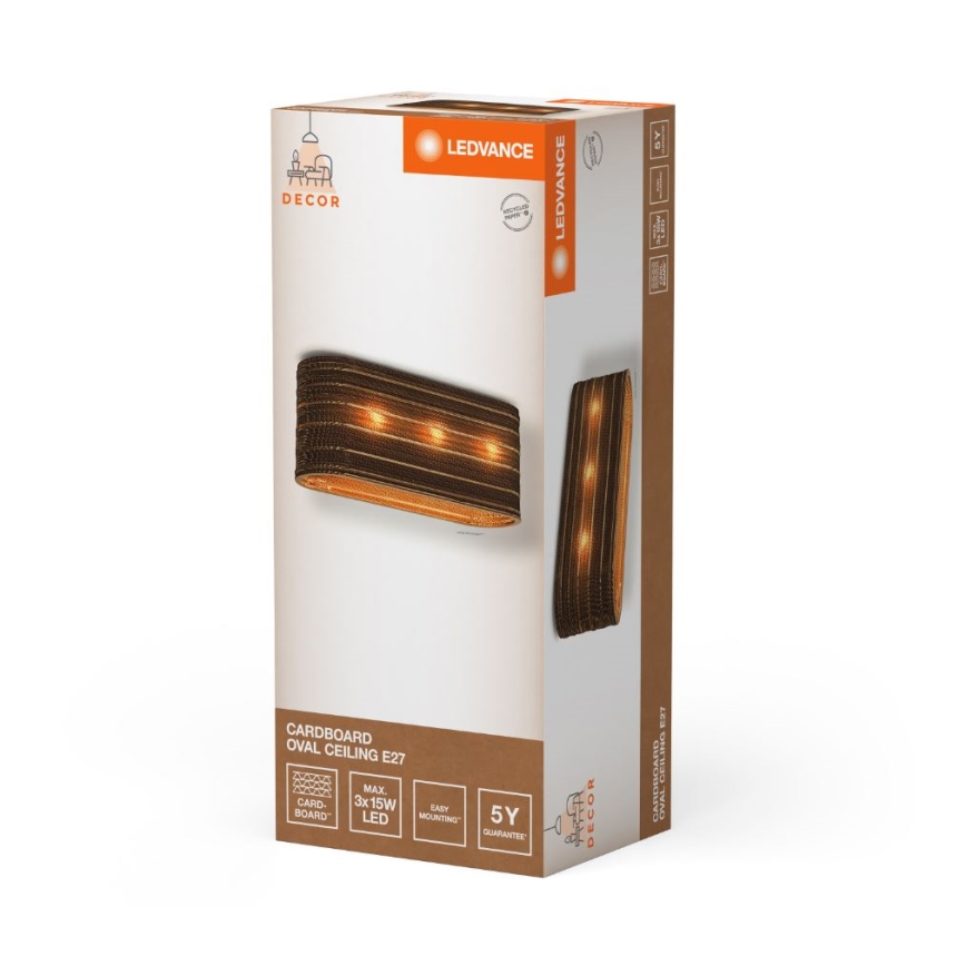 Ledvance - Iluminação de teto DECOR CARDBOARD 3xE27/15W/230V