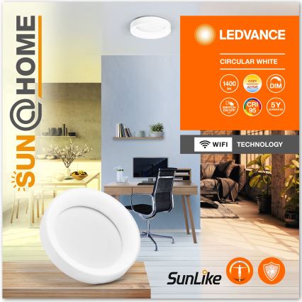 Ledvance- Iluminação de teto LED com regulação SUN@HOME CIRCULAR LED/18,5W/230V Wi-Fi