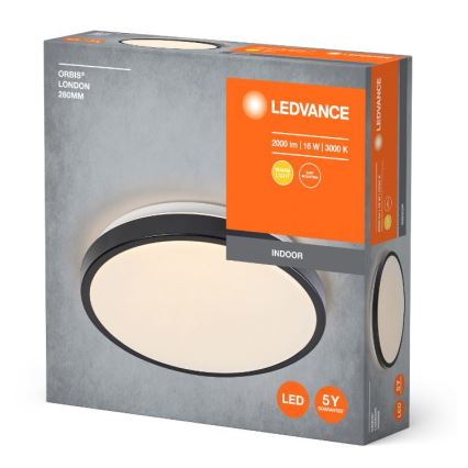 Ledvance - Iluminação de teto LED ORBIS LONDON LED/16W/230V preto