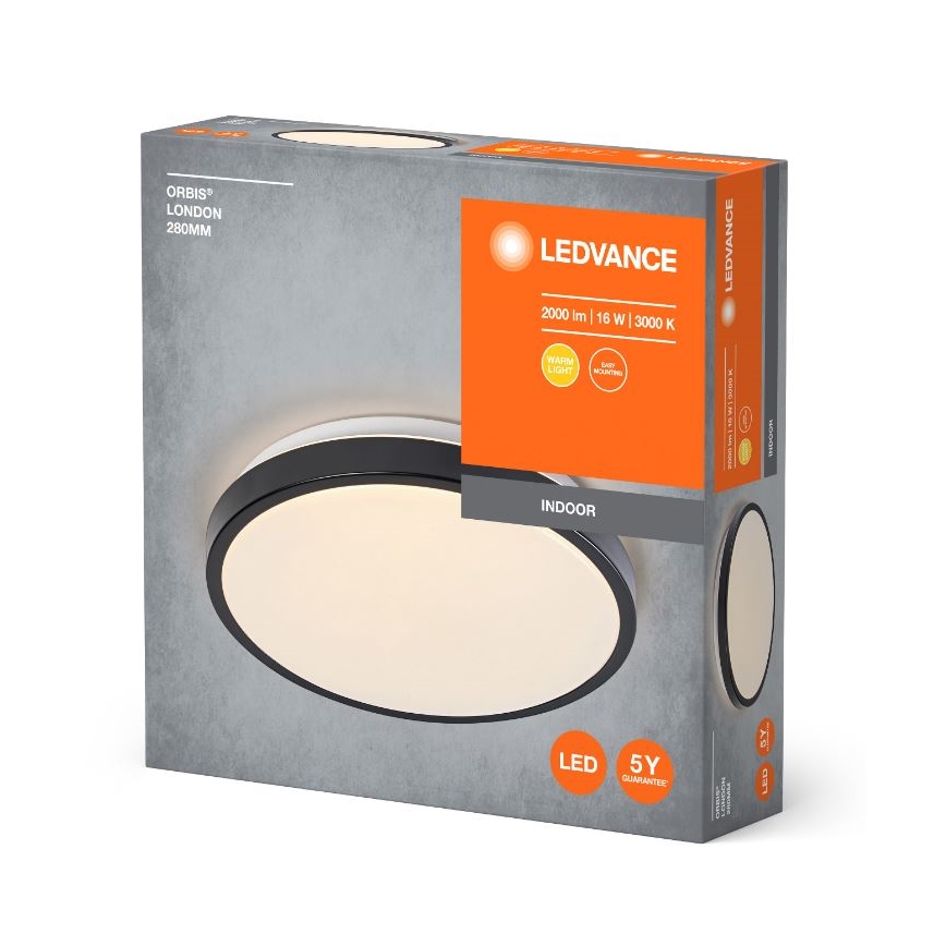 Ledvance - Iluminação de teto LED ORBIS LONDON LED/16W/230V preto