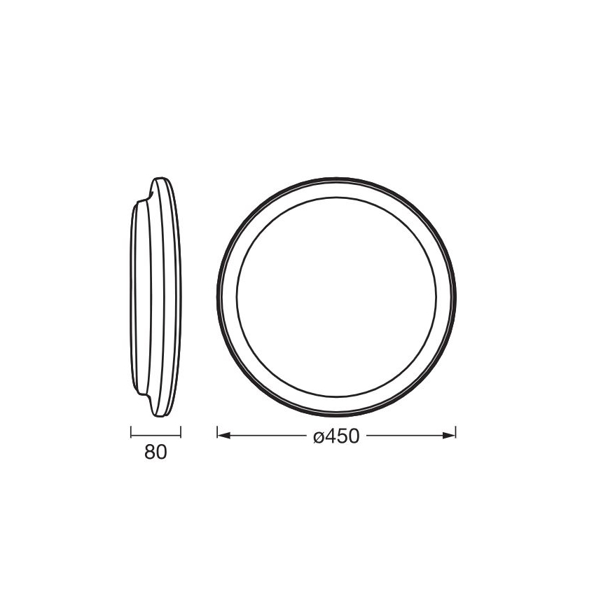 Ledvance - Iluminação de teto LED ORBIS PEDERSON LED/24W/230V diâmetro 45 cm preto