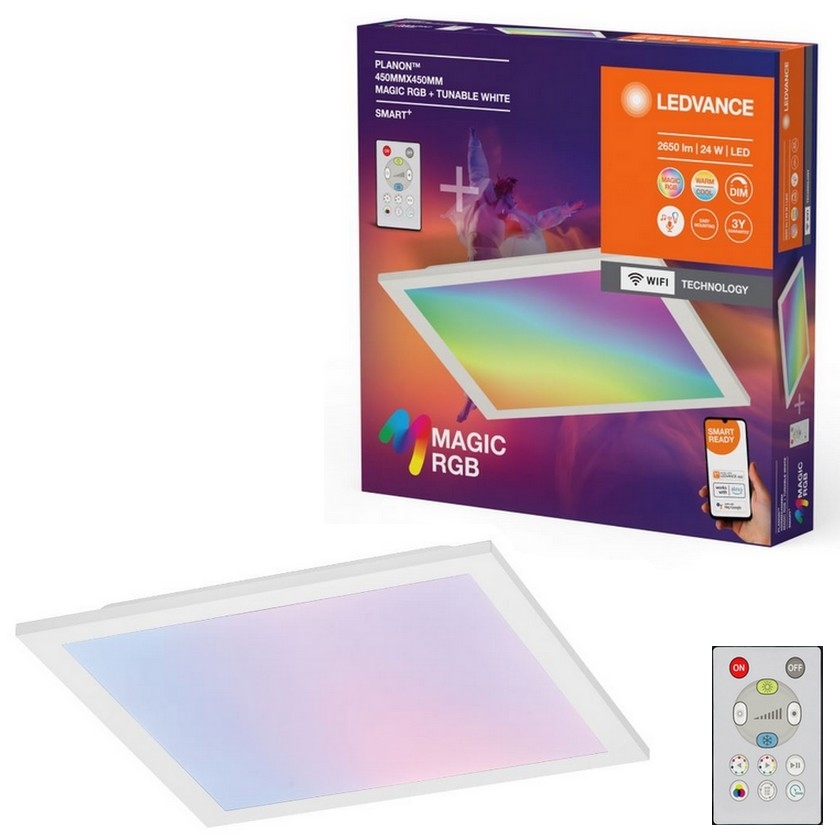Ledvance - Iluminação de teto LED RGBW com regulação SMART+ MAGIC LED/24W/230V 2700-6500K Wi-Fi + comando