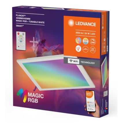 Ledvance - Iluminação de teto LED RGBW com regulação SMART+ MAGIC LED/24W/230V 2700-6500K Wi-Fi + comando