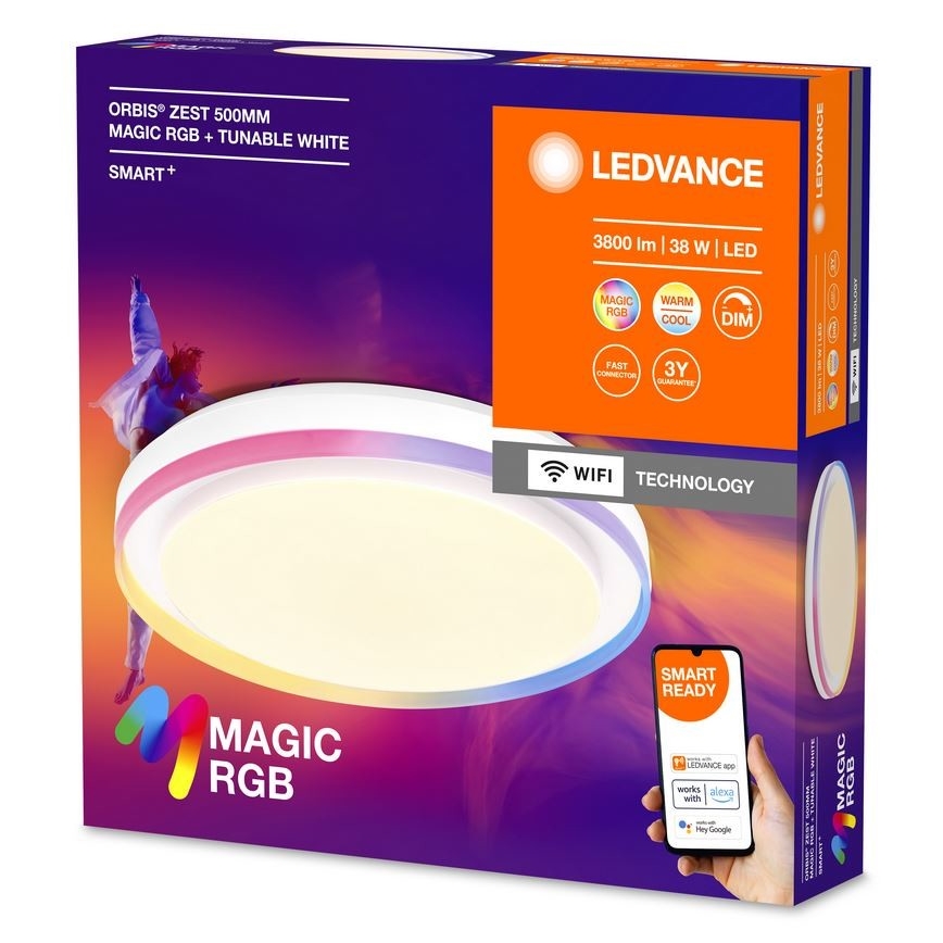 Ledvance - Iluminação de teto LED RGBW com regulação SMART+ MAGIC LED/38W/230V  2700-6500K Wi-Fi