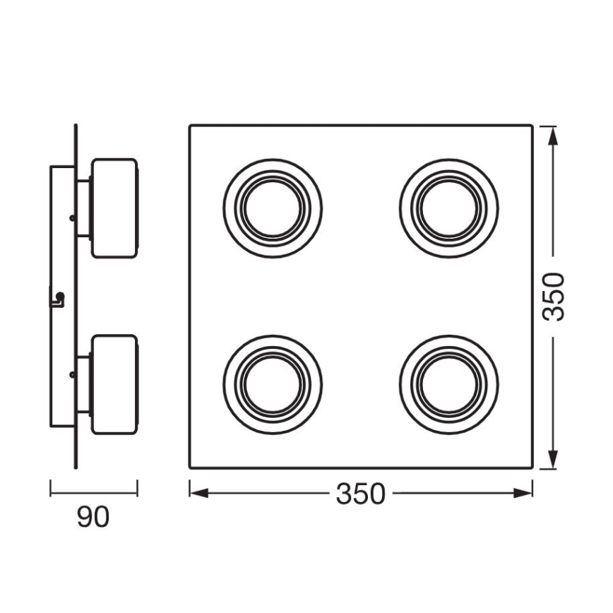 Ledvance - Iluminação de teto para casa de banho LED ORBIS FLAME 4xLED/5,5W/230V 3000/4000K IP44 cromado