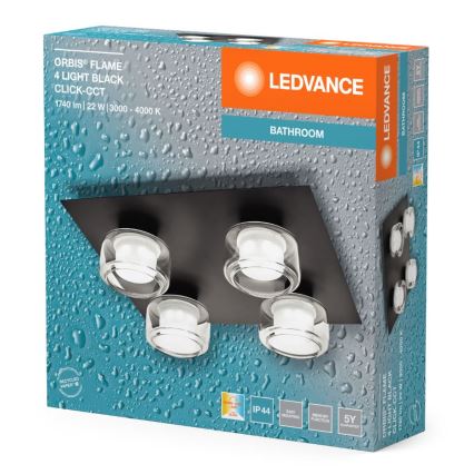 Ledvance - Iluminação de teto para casa de banho LED ORBIS FLAME 4xLED/5,5W/230V 3000/4000K IP44 preto