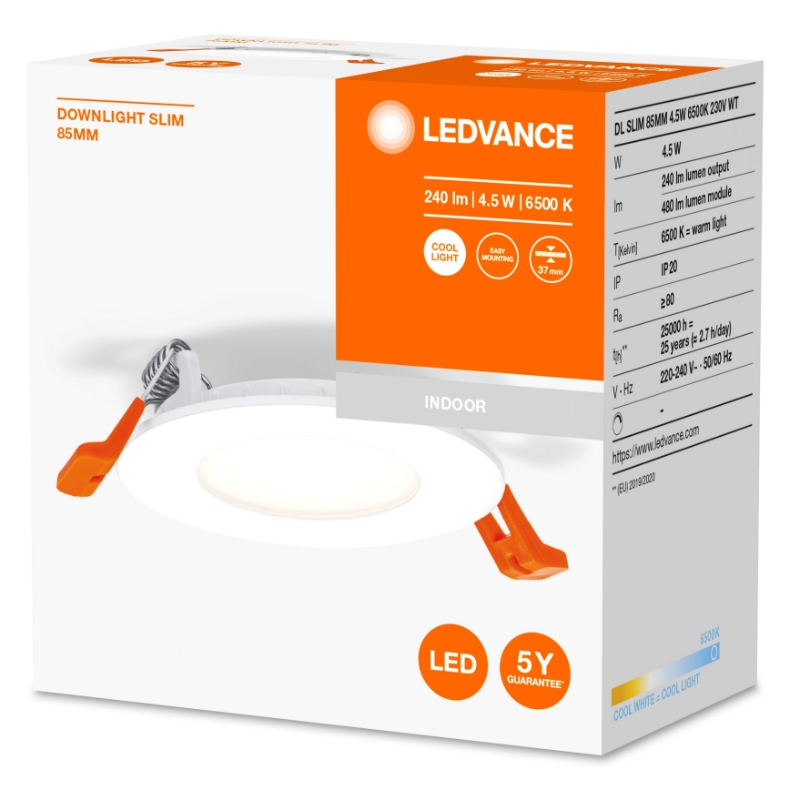 Ledvance - Iluminação embutida LED SLIM LED/4,5W/230V 6500K