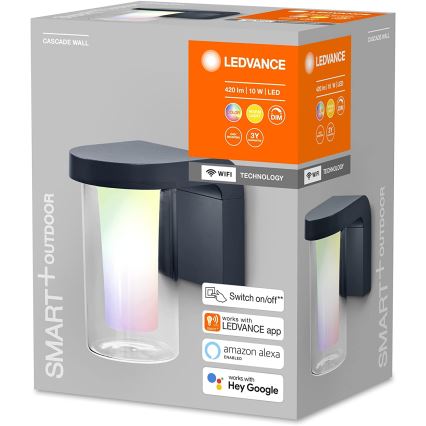 Ledvance - Iluminação de parede exterior LED RGBW com regulação SMART+ CASCADE LED/10W/230V Wi-Fi IP44