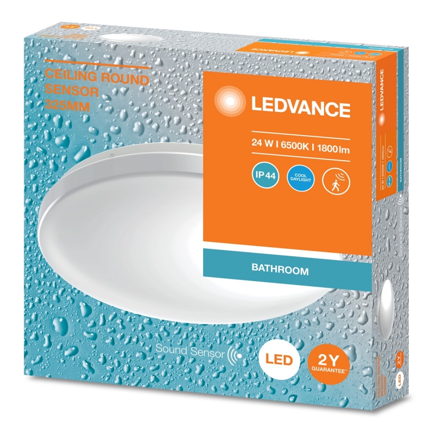 Ledvance - Iluminação de teto para casa de banho LED com sensor CEILING ROUND LED/24W/230V IP44
