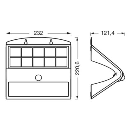 Ledvance - Candeeiro de parede LED solar com sensor de movimento e anoitecer BORBOLETA LED/8W/3,7V 2000 mAh IP65