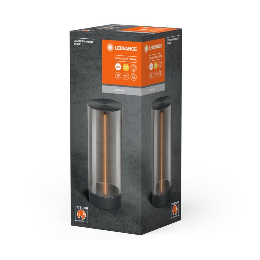 Ledvance - Lâmpada de mesa tátil LED regulável DECOR FILAMENT LED/1,2W/5V 1000 mAh